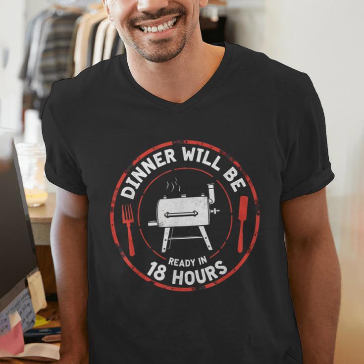 Bbq Dad Meat Smoker Dinner Will Be Ready In 18 Hours Men's V-Neck T-Shirt