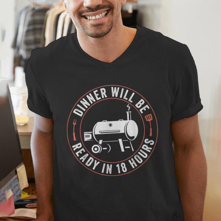BBQ Dad Smoking Meat Smoker Barbecue Dad Apparel Men's V-Neck T-Shirt