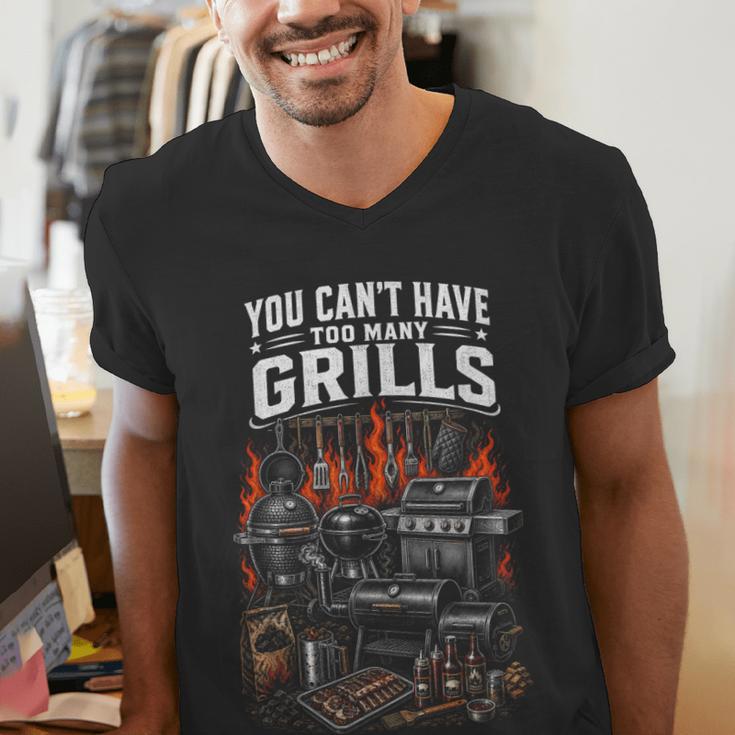 BBQ Dad Smoking Meat Smoker Barbecue Smoker Men's V-Neck T-Shirt