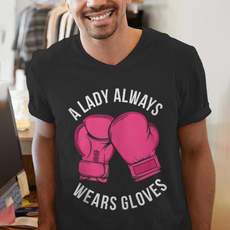 Boxing Gloves Muay Thai Women Girls Muay Thai Men's V-Neck T-Shirt
