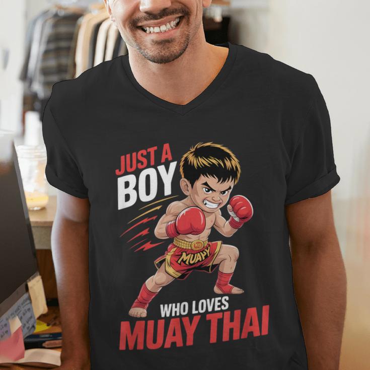 Boys Muay Thai Men's V-Neck T-Shirt Boys Muay Thai Men's V-Neck T-Shirt