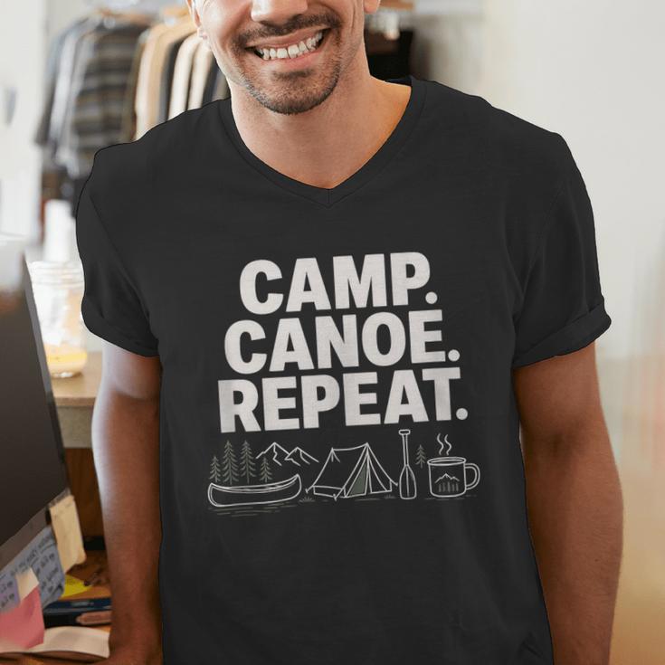 Camp Canoe Repeat Outdoor Adventure Men's V-Neck T-Shirt
