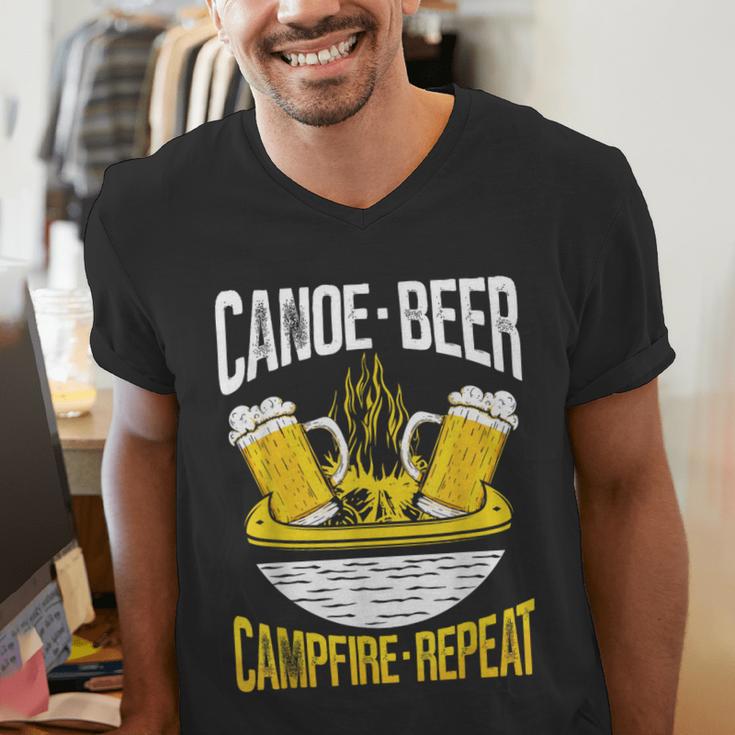Canoe Beer Campfire Repeat Kayak Canoe Men's V-Neck T-Shirt