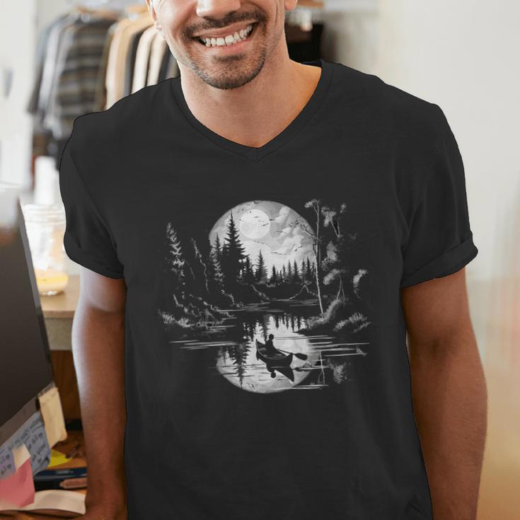 Canoe Canadian Canoeists Nature Canoe Men's V-Neck T-Shirt