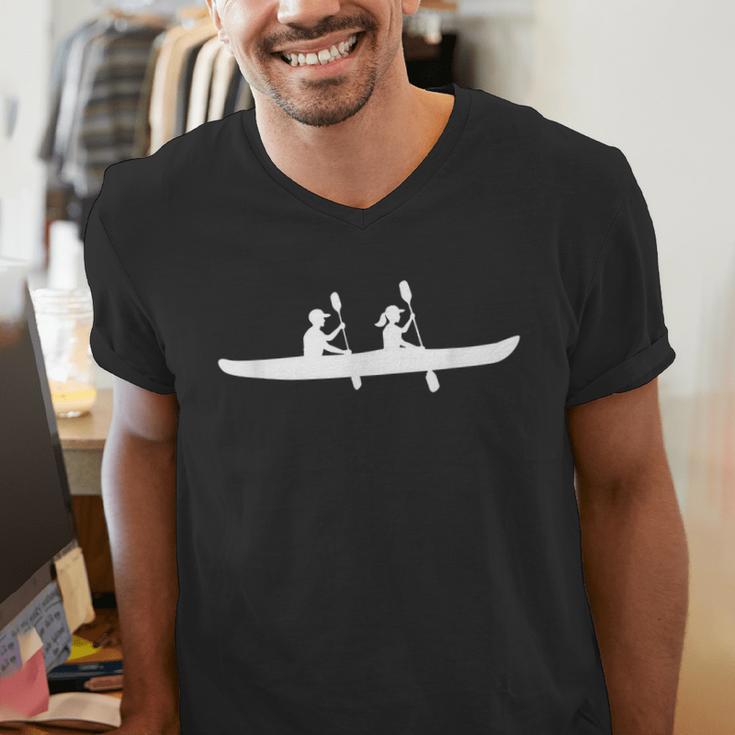Canoe Couple Canoe Team Canoe Lover Canoeing Tour Summer Men Women Kids Men's V-Neck T-Shirt