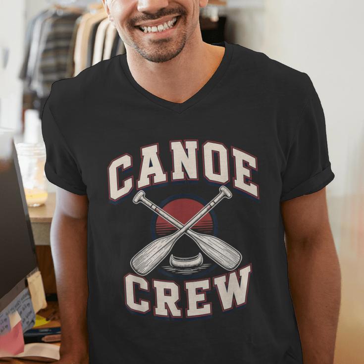 Canoe Crew Paddling Team Retro Graphic Men's V-Neck T-Shirt