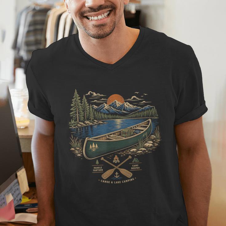Canoe And Lake Camping Paddle Camp Men's V-Neck T-Shirt