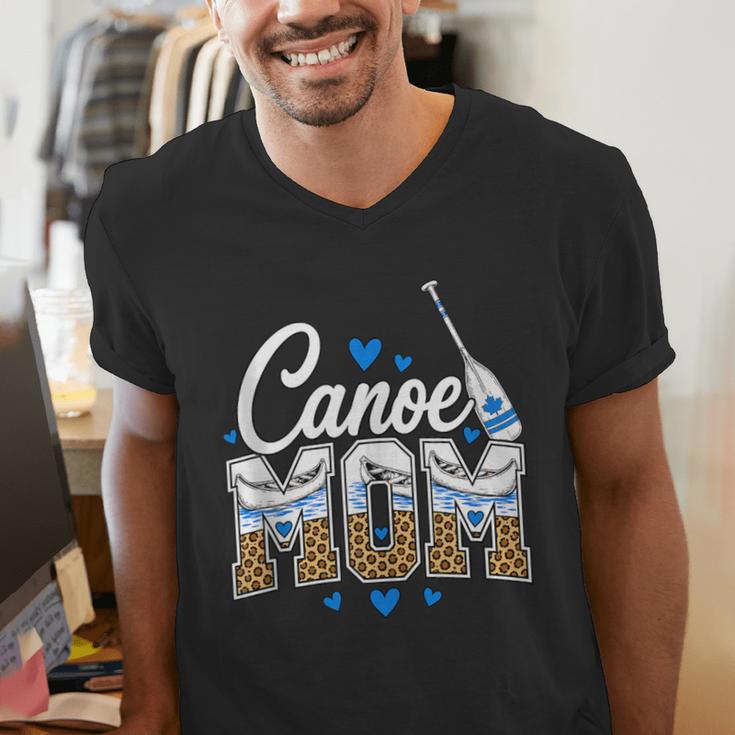 Canoe Mom Leopard Print Paddle River Lake Sport Mother Men's V-Neck T-Shirt Canoe Mom Leopard Print Paddle River Lake Sport Mother Men's V-Neck T-Shirt