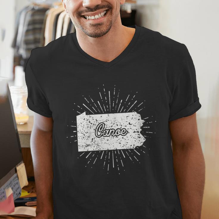 Canoe Pennsylvania Men's V-Neck T-Shirt Canoe Pennsylvania Men's V-Neck T-Shirt