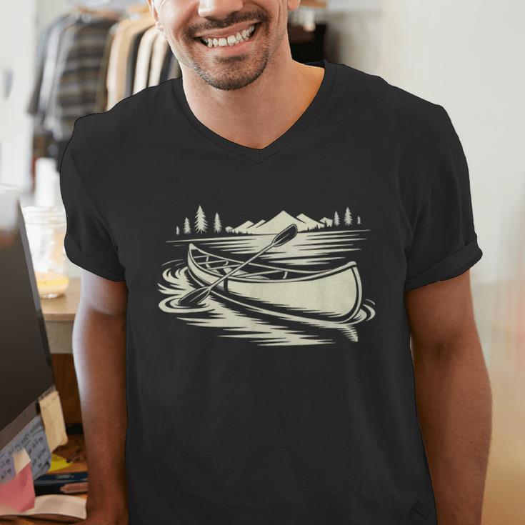 Canoe Tripper Loading Portage Pack First Light Men's V-Neck T-Shirt