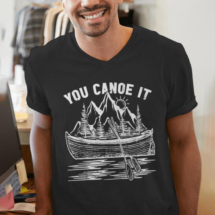 Canoeing Canoe Men's V-Neck T-Shirt Canoeing Canoe Men's V-Neck T-Shirt