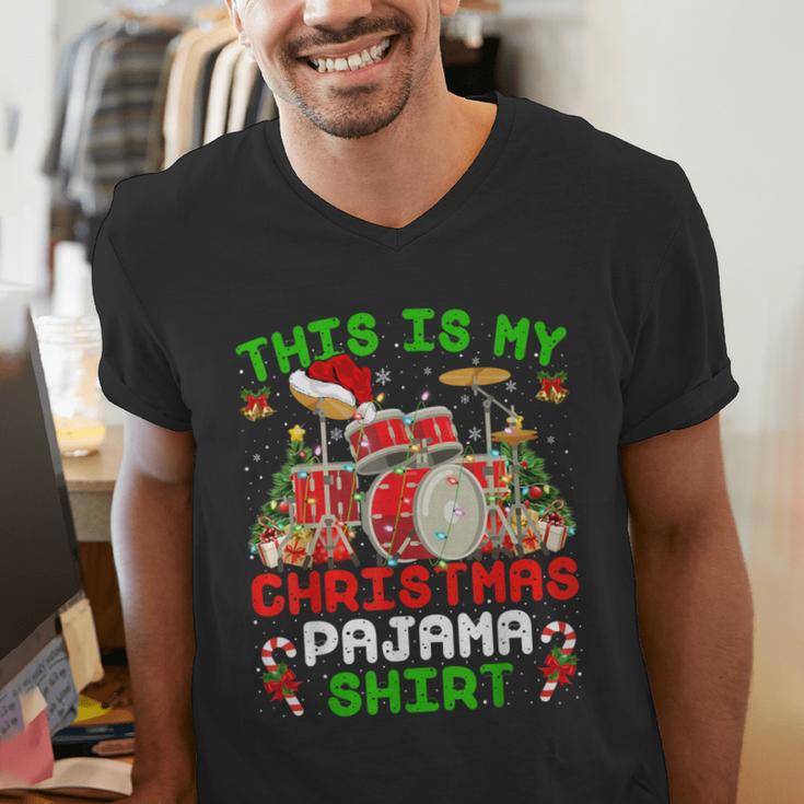 This Is My Christmas Pajama Shirt Drum Kit Christmas Men's V-Neck T-Shirt This Is My Christmas Pajama Shirt Drum Kit Christmas Men's V-Neck T-Shirt