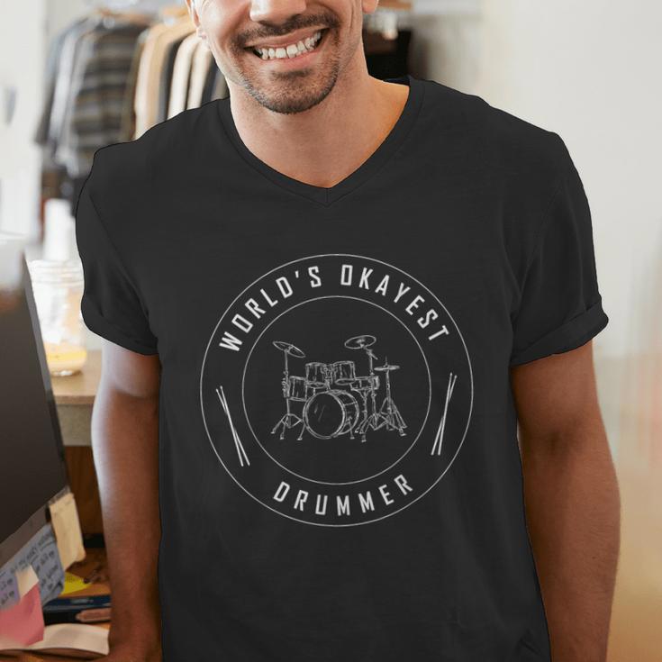 Drummer Drum Kit Music Rock Men's V-Neck T-Shirt Drummer Drum Kit Music Rock Men's V-Neck T-Shirt