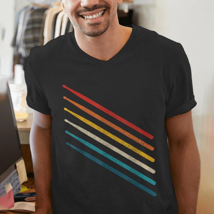 Drummer Drum Kit Vintage Retro Drummer Men's V-Neck T-Shirt Drummer Drum Kit Vintage Retro Drummer Men's V-Neck T-Shirt