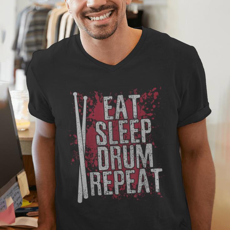Drummer Eat Sleep Drum Repeat Drum Kit Musician Men's V-Neck T-Shirt Drummer Eat Sleep Drum Repeat Drum Kit Musician Men's V-Neck T-Shirt