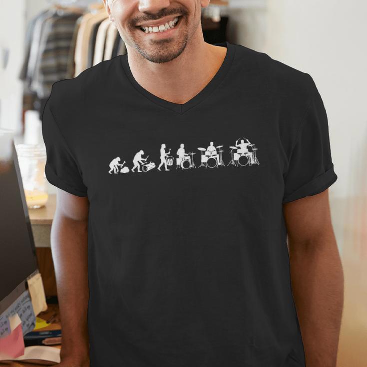Drummer Evolution Drum Kit Men's V-Neck T-Shirt Drummer Evolution Drum Kit Men's V-Neck T-Shirt