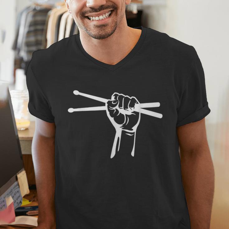 Drumsticks Hand Drum Kit Drummer Men's V-Neck T-Shirt Drumsticks Hand Drum Kit Drummer Men's V-Neck T-Shirt
