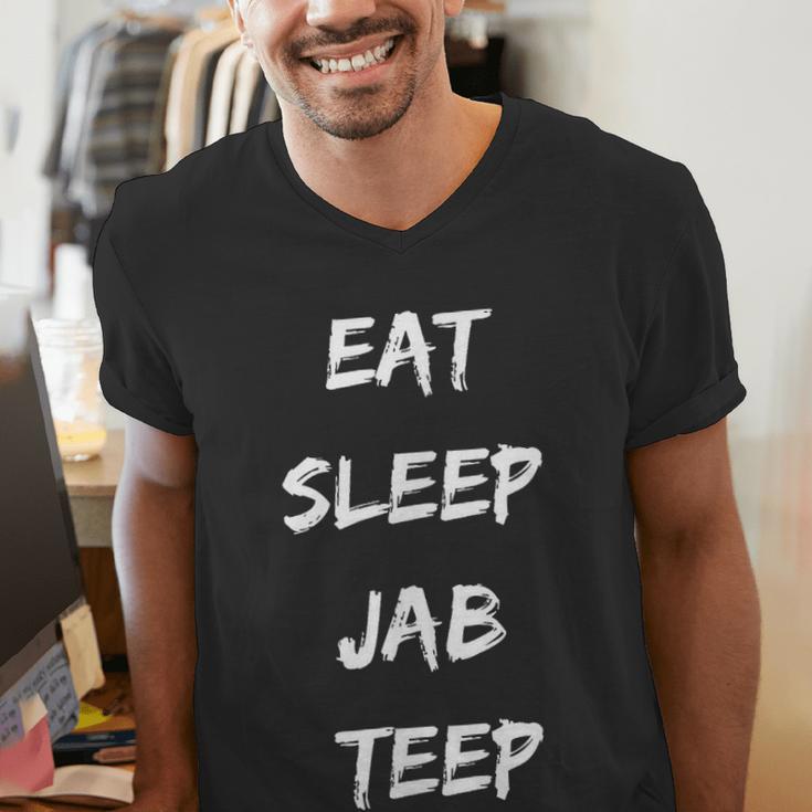 Eat Sleep Jab Teep Rep Muay Thai Men's V-Neck T-Shirt