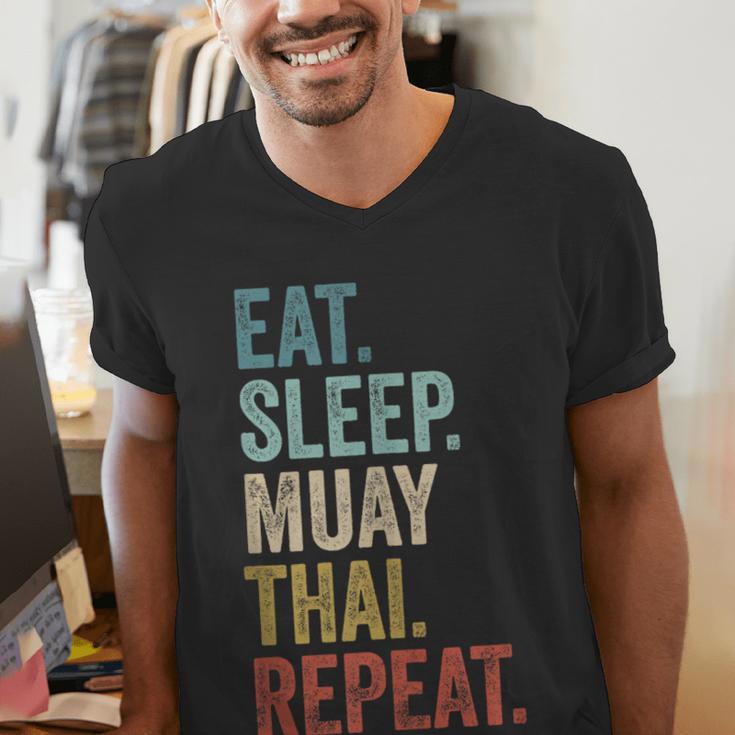 Eat Sleep Muay Thai Repeat Thai Boxing Men's V-Neck T-Shirt