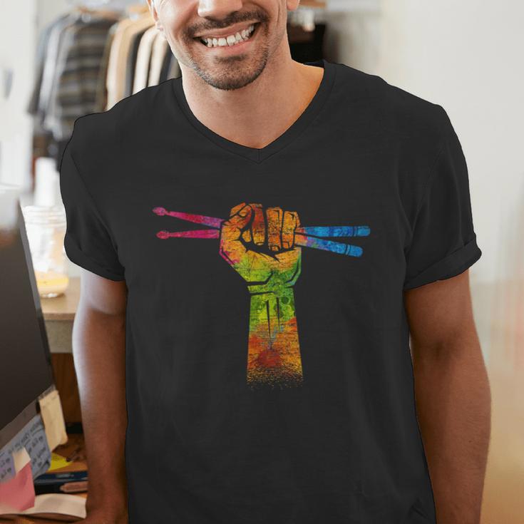 Faust Drumsticks Drummer Drummer Drum Kit Men's V-Neck T-Shirt