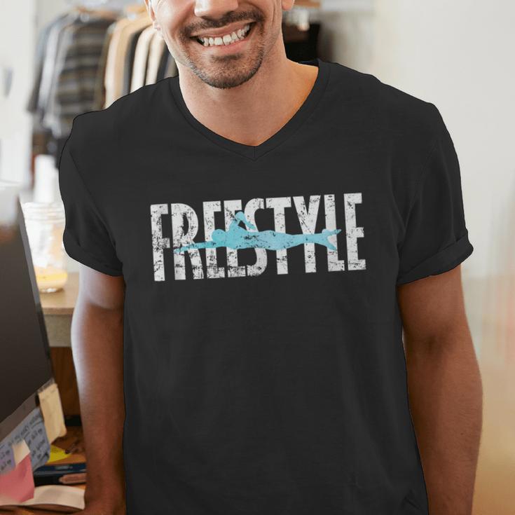 Freestyle Swimming Men's V-Neck T-Shirt