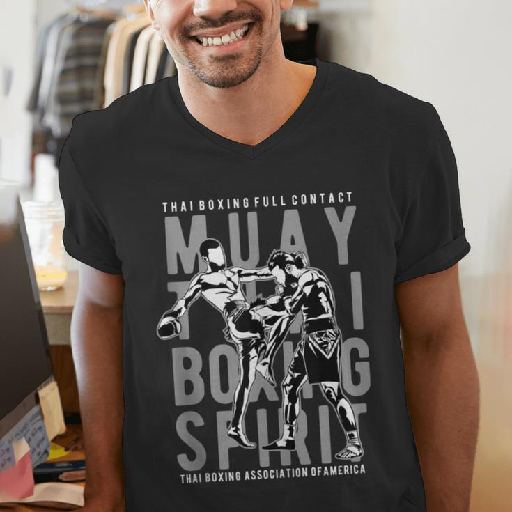 Full Contact Thai Boxing Association Of America Muay Thai Men's V-Neck T-Shirt