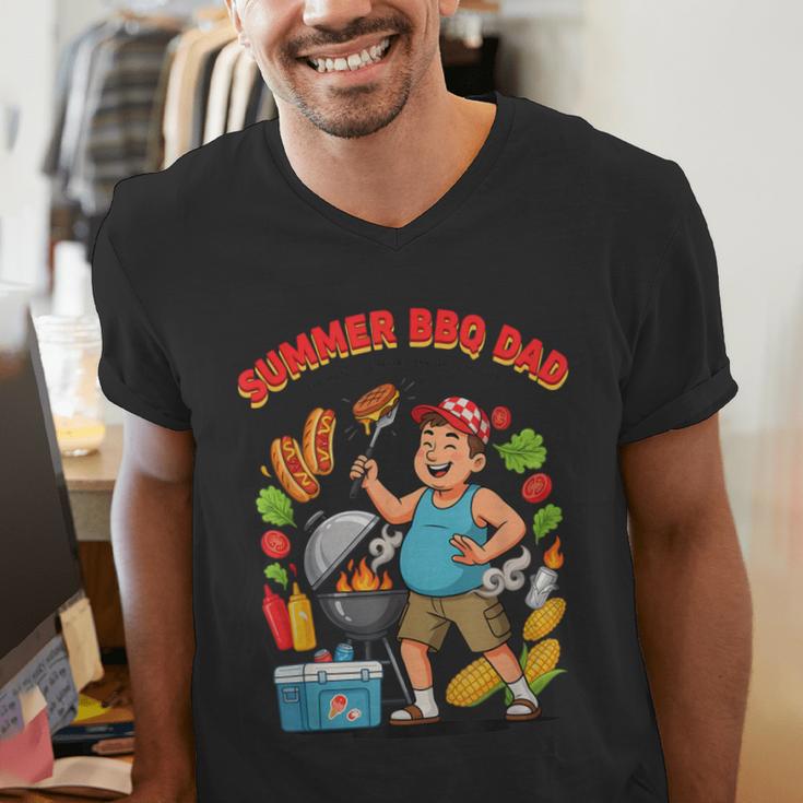 Fun Summer BBQ Dad For Grilling Enthusiasts Men's V-Neck T-Shirt