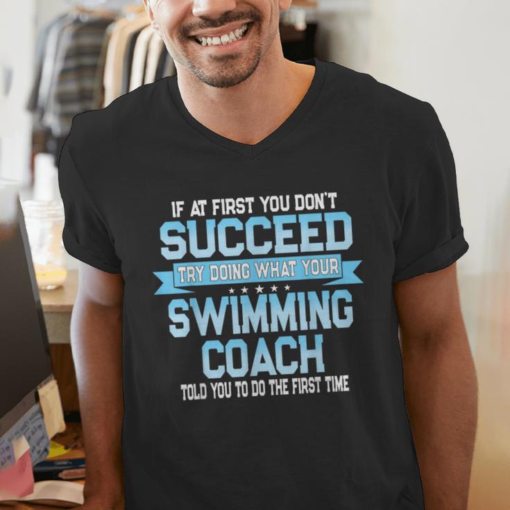 Fun Swimming Coach Meme Swimmer Saying Men's V-Neck T-Shirt Fun Swimming Coach Meme Swimmer Saying Men's V-Neck T-Shirt