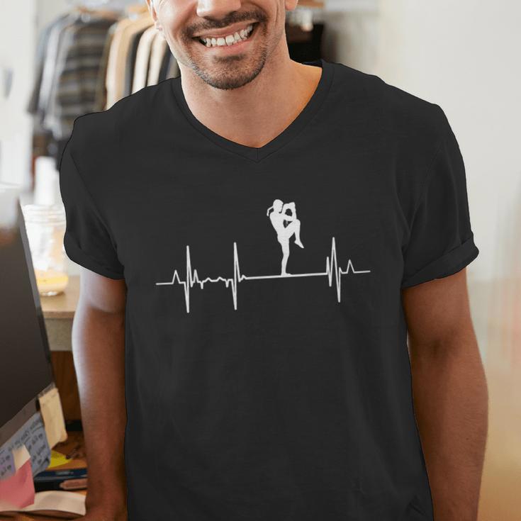 My Heart Beats For Muay Thai Martial Artist Men's V-Neck T-Shirt