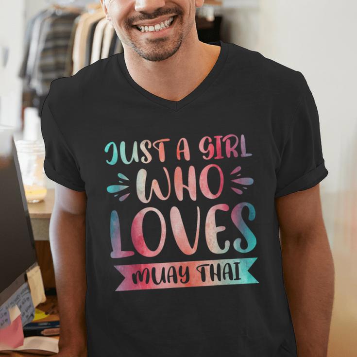Just a Girl Who Loves Muay Thai Men's V-Neck T-Shirt