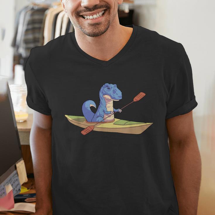 KayakRex Dinosaur Canoe Shirt Kayak For Children Men's V-Neck T-Shirt