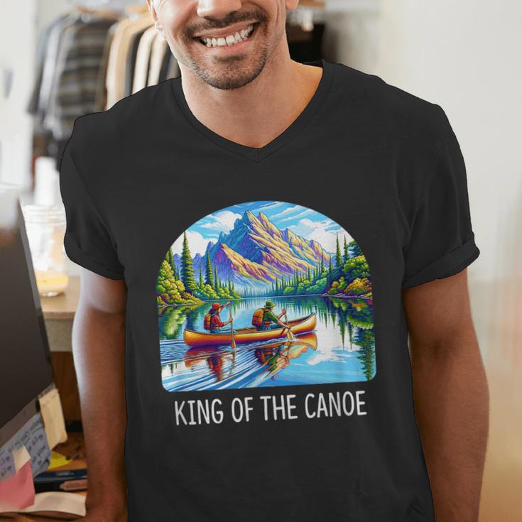 King Of The Canoe Canoeing Men's V-Neck T-Shirt King Of The Canoe Canoeing Men's V-Neck T-Shirt