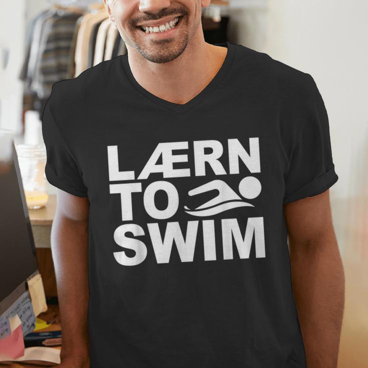 Learn To Swim Swimming Graphic Men's V-Neck T-Shirt Learn To Swim Swimming Graphic Men's V-Neck T-Shirt