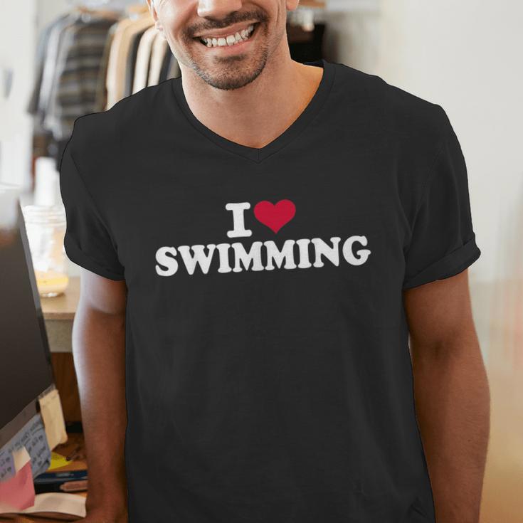 I Love Swimming Men's V-Neck T-Shirt I Love Swimming Men's V-Neck T-Shirt
