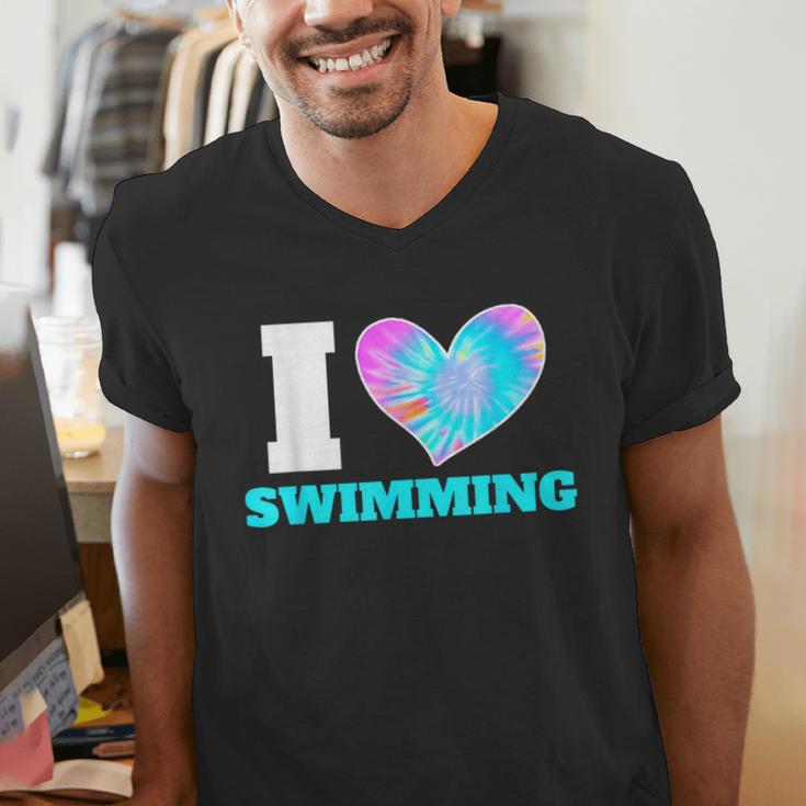 I Love Swimming Swimmer Swim Men's V-Neck T-Shirt I Love Swimming Swimmer Swim Men's V-Neck T-Shirt