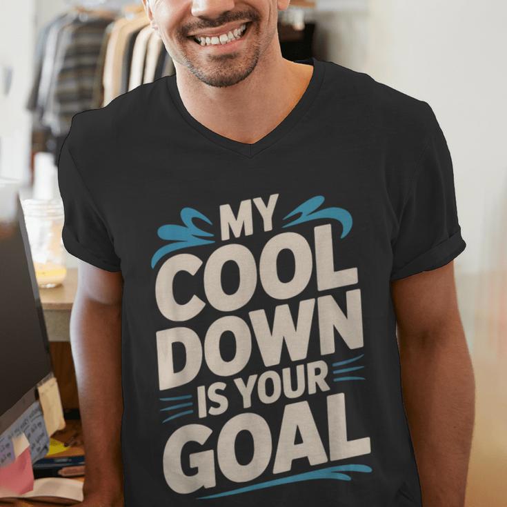 Masters Swimmer Cool Down Workout Humor Bold Swimming Men's V-Neck T-Shirt