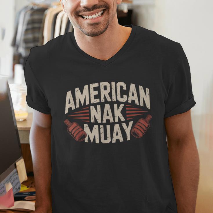Muay Thai American Nak Fighter Identity Boxing Proud Sport Men's V-Neck T-Shirt Muay Thai American Nak Fighter Identity Boxing Proud Sport Men's V-Neck T-Shirt