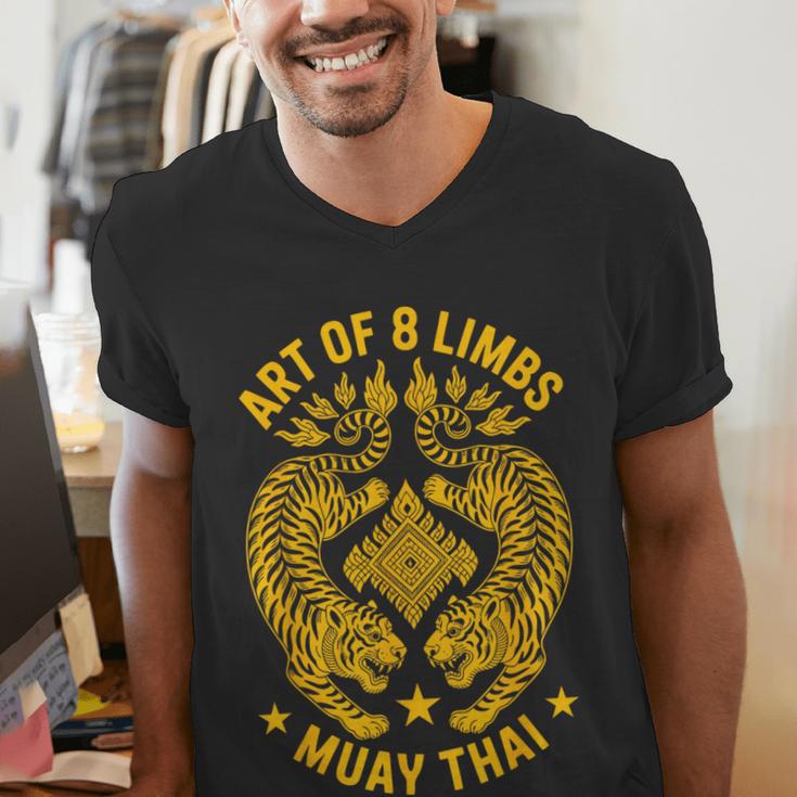 Muay Thai Art Of 8 Limbs Thai Boxing Men's V-Neck T-Shirt Muay Thai Art Of 8 Limbs Thai Boxing Men's V-Neck T-Shirt