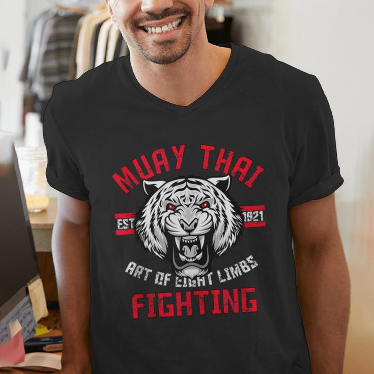 Muay Thai Art Of Eight Limbs Thai Boxing Mixed Martial Art Men's V-Neck T-Shirt