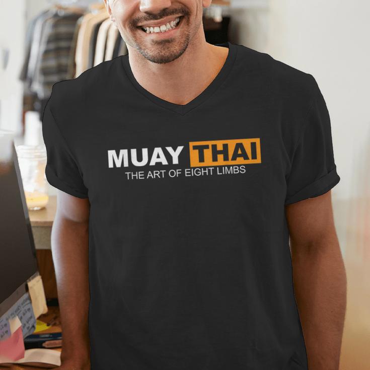 Muay Thai The Art Of Eight Limbs Kickboxing And MMA Fighter Men's V-Neck T-Shirt Muay Thai The Art Of Eight Limbs Kickboxing And MMA Fighter Men's V-Neck T-Shirt