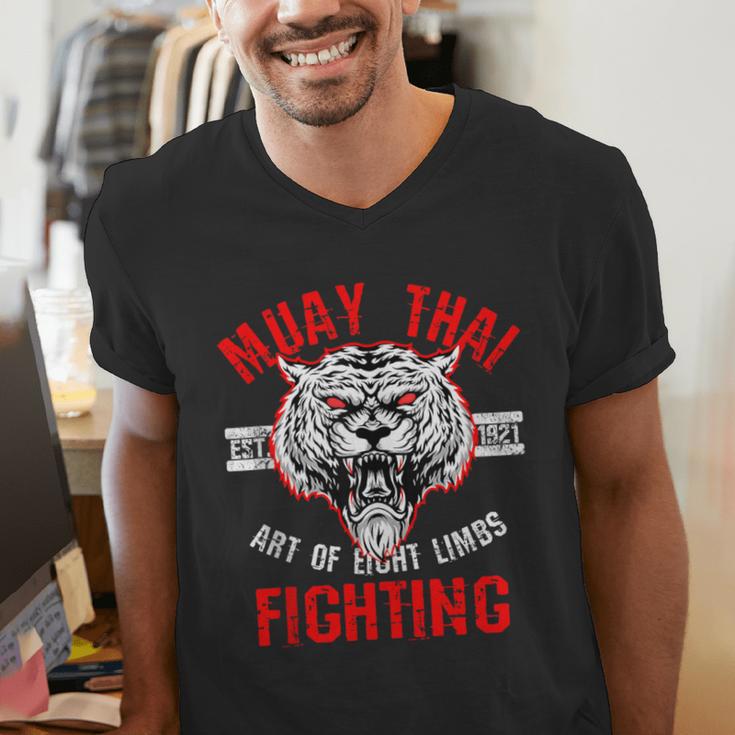 Muay Thai Art Of Eight Limbs Sak Yant Thai Boxing MMA Arts Men's V-Neck T-Shirt Muay Thai Art Of Eight Limbs Sak Yant Thai Boxing MMA Arts Men's V-Neck T-Shirt
