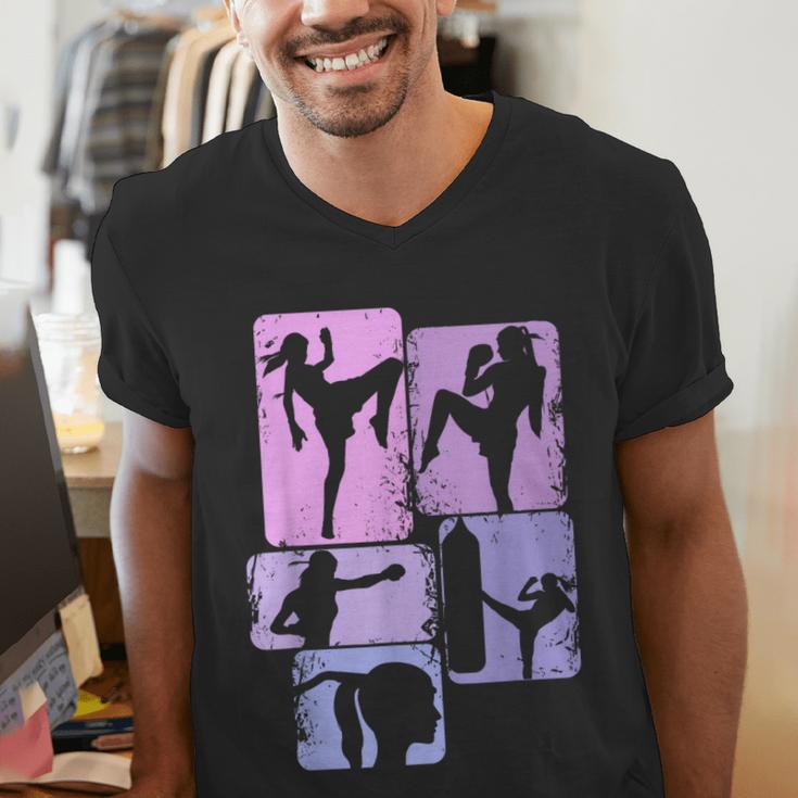 Muay Thai Thai Boxes Girls Kids Women Men's V-Neck T-Shirt