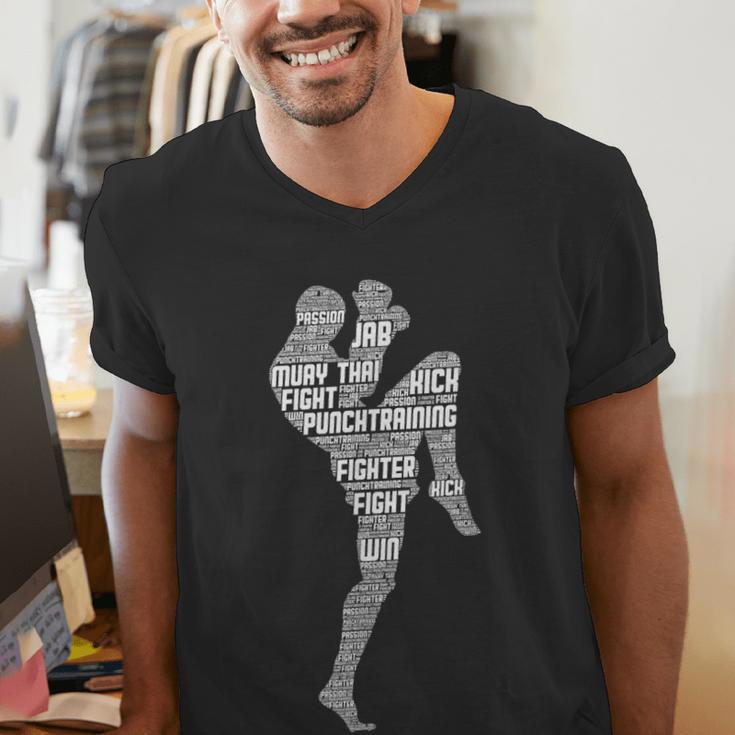 Muay Thai Thai Boxes Taekwondo Men Boys Children Men's V-Neck T-Shirt