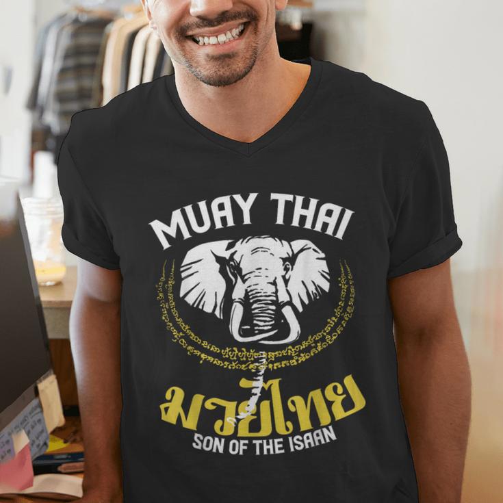 Muay Thai Thai Boxing Elephant Martial Arts T-Shirt Men's V-Neck T-Shirt