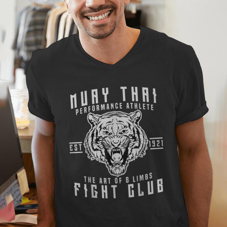 Muay Thai Thai Boxing Kickboxing Men's V-Neck T-Shirt Muay Thai Thai Boxing Kickboxing Men's V-Neck T-Shirt