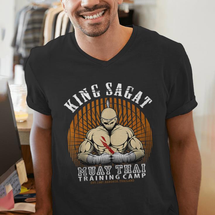 Muay Thai Boxing Training Gym Sagat Training Camp Men's V-Neck T-Shirt