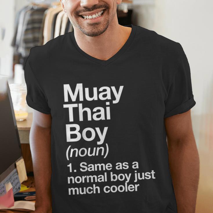 Muay Thai Boy Definition Martial Arts Sports Men's V-Neck T-Shirt