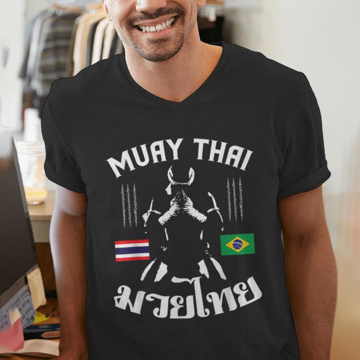 Muay Thai Brazil Brazilian Martial Arts Thai Men's V-Neck T-Shirt Muay Thai Brazil Brazilian Martial Arts Thai Men's V-Neck T-Shirt