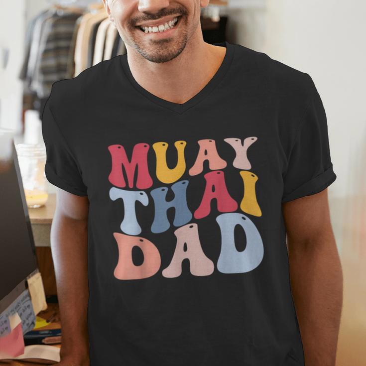 Muay Thai Dad Thai Boxing Dad Men's V-Neck T-Shirt