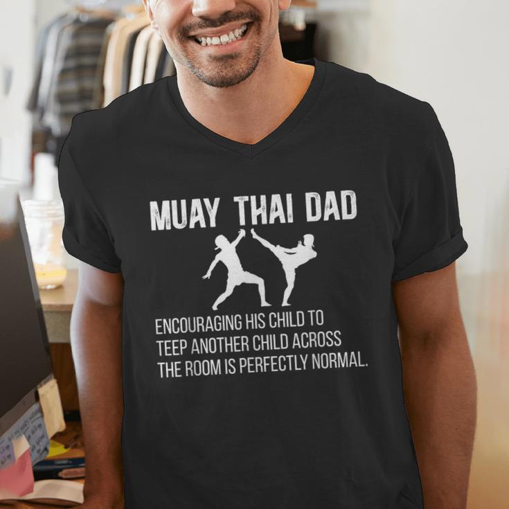 Muay Thai Dad Definition Muay Thai Father Men's V-Neck T-Shirt Muay Thai Dad Definition Muay Thai Father Men's V-Neck T-Shirt